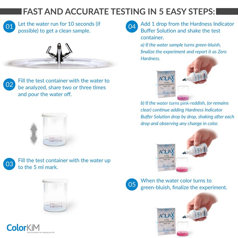Total Water Hardness Test for Pool, Aquarium, and Drinking Water,