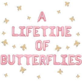 Wonmelody Butterfly Bridal Shower Decors A Lifetime of Butterflies Supplies Lifetime of Butterflies Bachelorette Party Banner Butterfly Wall Stickers Bride To Be Decor for Engagement Wedding Party