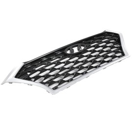 CHEDA Front Upper Bumper Grille Assembly Chrome Trim & Black w/black accents Compatible with 2019 2020 2021 Hyundai Tucson (For Models without Front Camera) 86350D3500