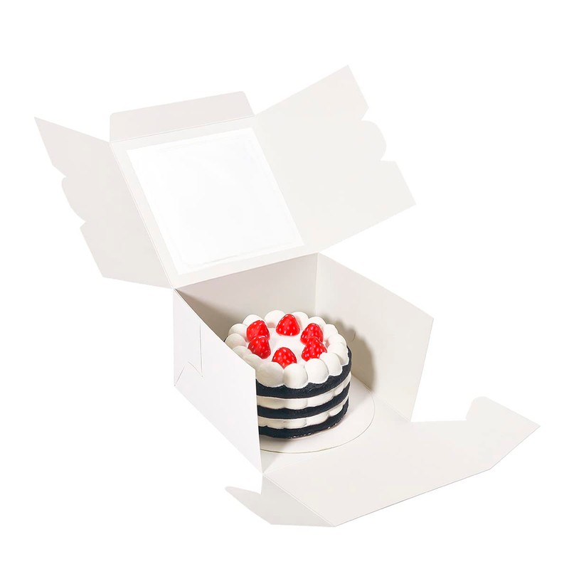 Huoshange Cookie Boxes with Window 6x6x4 Inch 50 Pack Premium