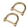 kokungkuan Solid Brass D-Rings with Screw Horseshoe U Shape Shackle