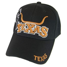 Texas Longhorn & State Flag Adjustable Baseball Cap (Burnt Orange)