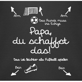 Shirtracer - Baby Bodysuit Long Sleeve Girl Boy - Sayings - Papa du schaffst das Fußball - White, 2 Black