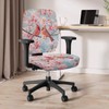Cadowhimsy Peach Floral Cardinal Bird Print 2 Piece Office Chair