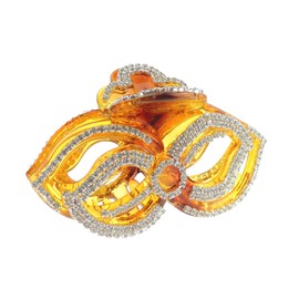 Extra Sparkly Women Girls Crystal Diamante Rhinestone Gems Bridal Wedding Evening Party Styling Fine Thin Hair Accessories Butterfly Claw Jaw Clip Octopus Clamp 9cm Bowtie (Brown)