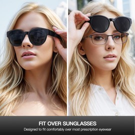 Xfeel Fit Over Glasses Sunglasses for Women Trendy Polarized UV Protection Sun Glasses for Driving