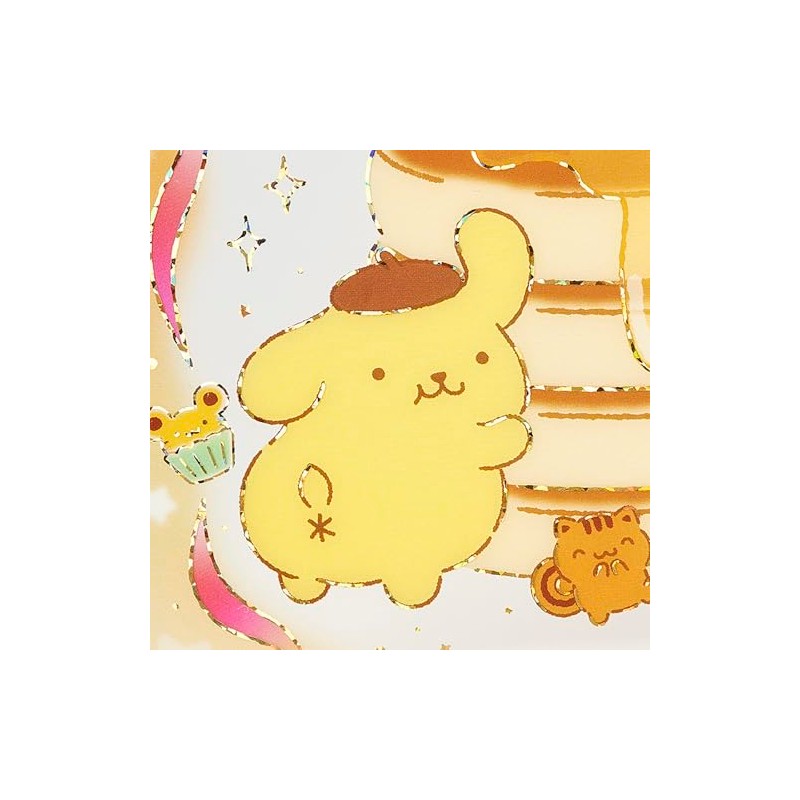 Sanrio 879266 Message Card, Transparent Card, Pom Pom Pudding, CL3-6