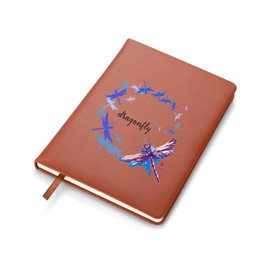 LBWCER Hardcover Journal Notebook-Faux Leather Classic Writing Notebook- 100 Lined Pages Dragonfly Remembrance Journal (dragonfly)