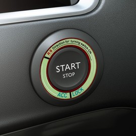 UHANBUT Luminous Car Engine Start Ring Sticker, Car Key Ignition & Knob Trim Ring Cover Glow in The Dark, Universal Vehicle Push to Start Button Decoration Accessories for Man Women (Red)