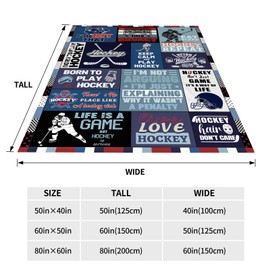 Hockey Gifts for Boys Girls, Hockey Blanket 50x60 Inch Boys Hockey Gifts Cozy Throw Blanket Hockey Gifts for Men Hockey Mom Dad Gifts