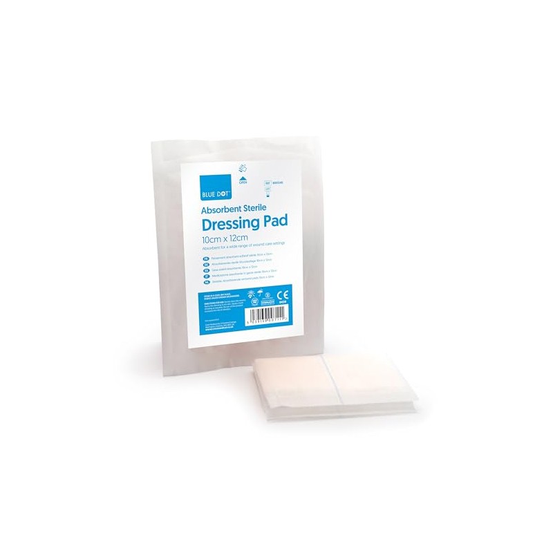 Blue Dot Sterile Absorbent Dressing Pads 20-Pieces, 10cm x 12cm