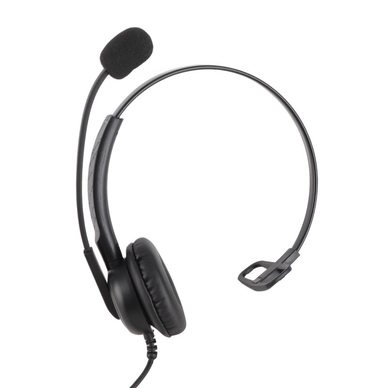 Single Ear Headset Comfortable Lightweight Noise Canceling Wired Computer Headset