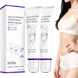 Multi-Peptide Massaging Body Roller Cream, Collagen Firming Body Lotion, Skin Firming and Anti-Wrinkle Cream, Natural Ingredients, for All Skin Types (2Pcs)