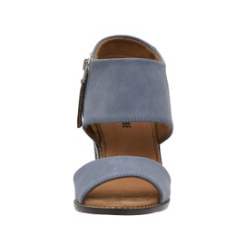 CUSHIONAIRE ROSANNA - Sandalias recortada para mujer + plantillas de espuma viscoelástica y anchos disponibles, Azul/Patchwork, 10