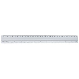 Interdruk Aluminium Ruler - 30 cm - with Inch to Millimetre Conversions