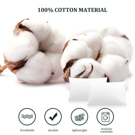 PiccoCasa Pillowcases 2 Pack, Super Soft Cotton Bed Pillow Covers with Envelope Closure, Hotel Bedroom Pillow Sham White 50x90cm