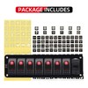 FXC 12V 24V DC 7 Gang Rocker Switch Aluminum Panel