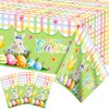 Adirasenotek 3Pcs Easter Tablecloths,Easter Bunny 87" Lx51 W Rectangular Plastic