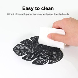 Sweet Elegance® Coasters Set of 6 Hollow PVC Coaster Cup Mats Thanksgiving Table Ornament Decorations for Home Festival (Black)