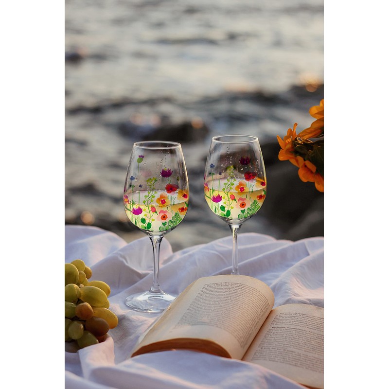 Abbott Collection Bee Garden Goblet-9.5" H