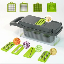 Vegetable Chopper 16-in-1, Julienne Food Cutter, Vegetable Chopping Machine, Vegetable Cutting Utensil, Kitchen Tool for Chopping Legumes, Manual Vegetable Chopper, Vegetable Chopper in Seconds.