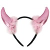 Pohotobooth Props Ltd Pink Devil Horns With Fur Headband