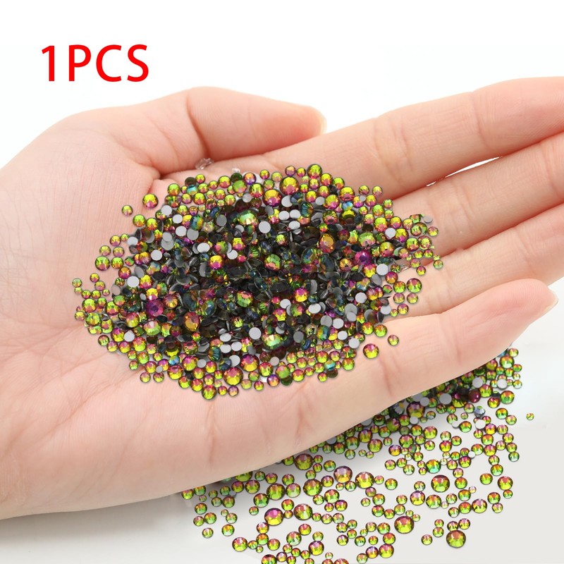 YUYUDEHM 1440 PCS Resin Rhinestone, Round Gems Crafts Nail Face