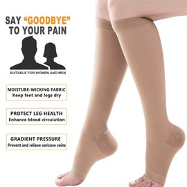 ZCLIKE Medical Compression socks Footless Calf Sleeves 20-30mHg Unisex, Superior Support for Varicose Veins, Edema, DVT.Nurses, Marathon Runners, Prolonged Standing, Sedentary & Active Lifestyles