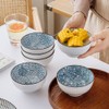 fanquare 6 Inch Japanese Cereal Bowls Set of 6, Blue