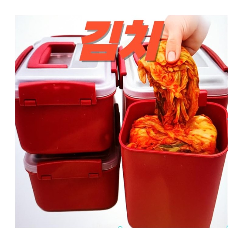 7L-1, 3.2L-2, Airtight Kimchi Container with Handle, Multi-Purpose Food Storage