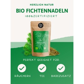 Organic Spruce Needles 250 g | Spruce Needle Tea, Dried Spruce Needles from Natural Wild Collection - Loose Needles | 100% Organic and Pure - Spruce Needle Tea | Herzlich Natur