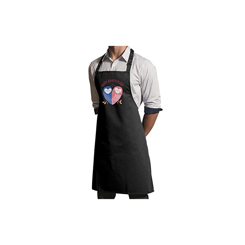 Fabulous Premium-Küchenschürze Schwarz Owl Anniversary Wedding Celebration Gift Ideas Couple