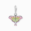 THOMAS SABO Butterfly Charm 925 Sterling Silver Enamel in Magenta