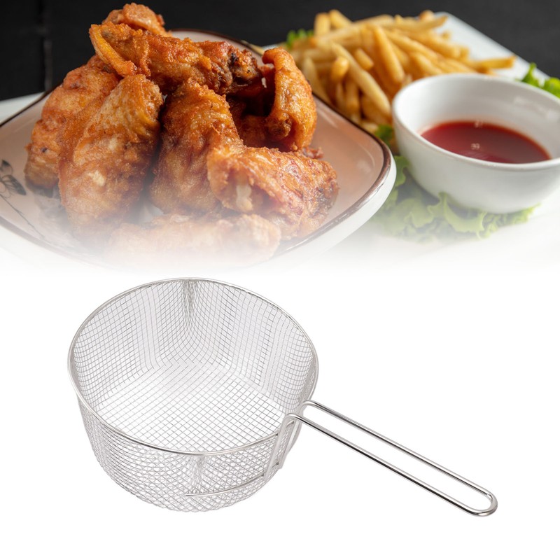 Frying Basket Stainless Steel Long Handle Reusable Rust Resistant Fry