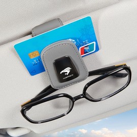 Hunesuru Car Sun Visor Glasses Clip, Suitable for Toyota Harrier Harrier, Leather Car Glasses Clip, Sunglasses Storage, Suede Material, Card Storage Clip, Aesthetic, Simplicity, Easy Installation,