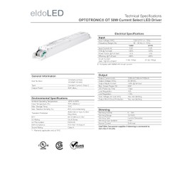 eldoLED OPTOTRONIC® OT 50W Current Select LED Driver 57440 | 2743WP Replacement for Osram 57440