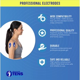 Discount TENS – HiDow Compatible Replacement TENS Electrodes, Premium XL 2x4 Inch Snap Pads, Twenty Pairs (40 Pads) of Durable Reusable Electrode Pads for TENS and EMS