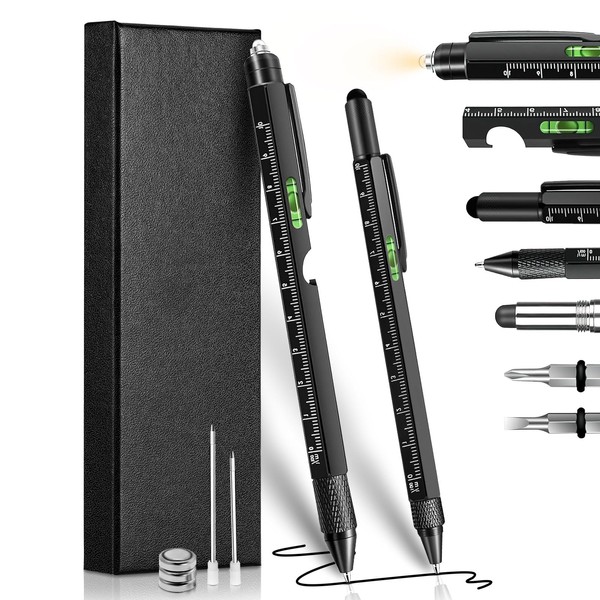 Multitool Pen with LED, Stylus, Level, Screwdriver, 9 in 1