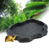 Cerlingwee Reptile Feeding and Water Bowl.Resin Water Bowl.Rock Like Reptile