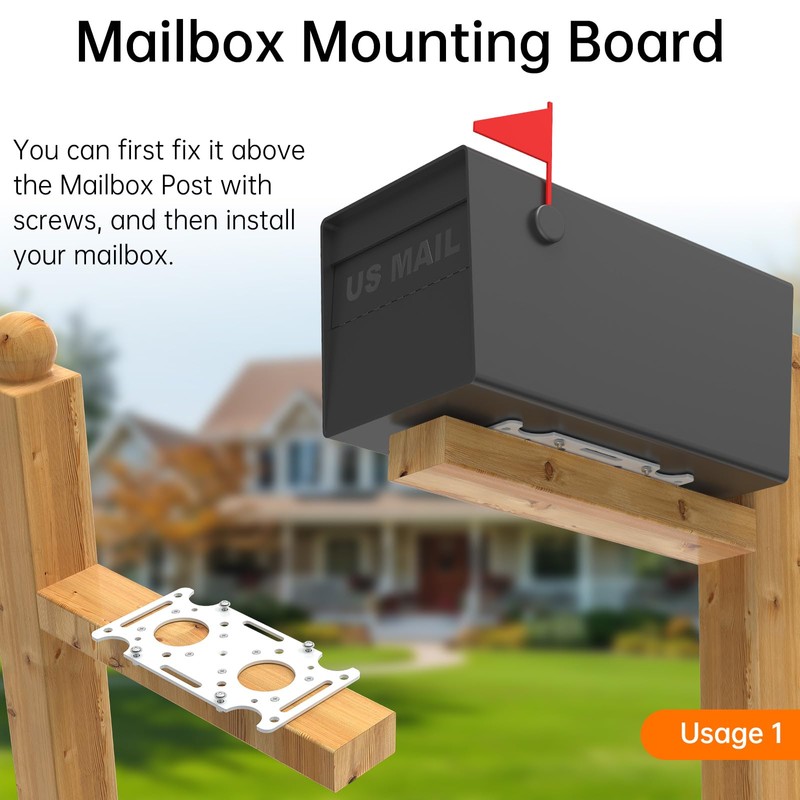 Mailbox Mounting Board, Post Mount Adapter Plate for Metal Post,