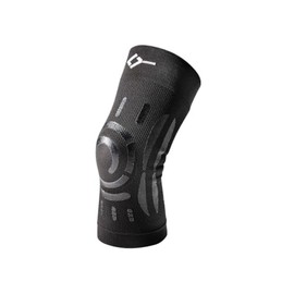 FLOKY Knee Support Biomechanical Knee Support - Multisport - Stabilises Knee and Patella - Protects Ligaments and Patella Tendon - Joint Support - Reduces Trauma and Infections (Black, XS