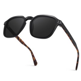 Extraordinary Acetate Polarized Sunglasses for Men Women Anti-Oil Pollution/Anti-Corrosion/Scratch Resistant Lens, Trendy Designer Square Outdoor Sun Glasses Black Sunnies with Metal Wires