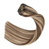 UGOTRAYS Clip in Hair Extensions Highlight Chocolate Brown to Caramel