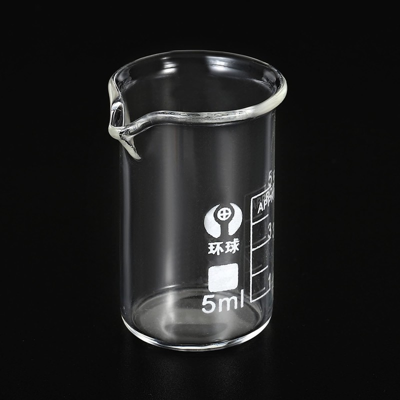 PATIKIL 5ml Low Form Glass Beaker, 3.3 Borosilicate Glass Graduated
