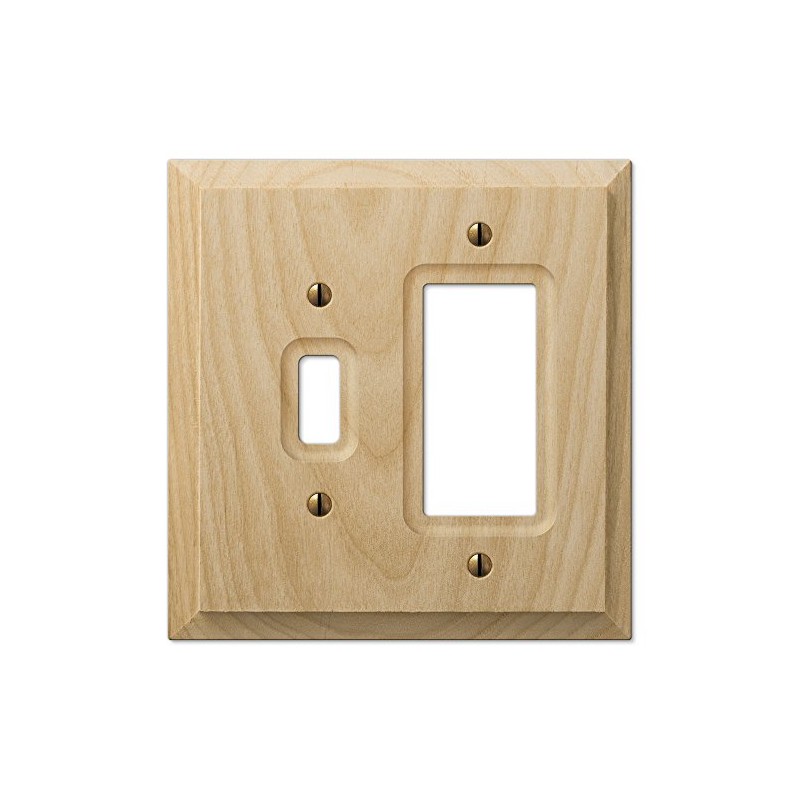 Amerelle Baker Single Toggle/Single Rocker Unfinished Wood Wallplate