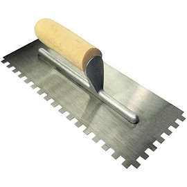 AERZETIX - C45929-8mm Tooth Straightener/Trowel/Notched Spatula for Tiles - Tools/Hand Tools for Construction - Masonry/Bricklayer/Plaster - Wooden Handle - Steel