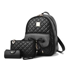 EVEOUT Women's Fashion Backpack PU Leather 3-PCS Backpack Casual Rucksack for Girls