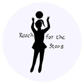 24 x 40mm Round 'Playing Netball' Stickers (SK00061207)