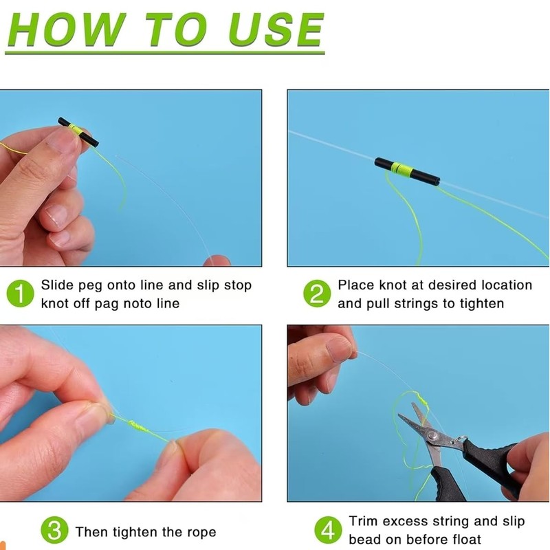 KAYYIPEX Slip Bobber Stop for Fishing Line,Float Bobber Stops&Fishing Beads