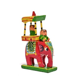 LOVENSPIRE Wooden Kondapalli Maharaja Ambari Elephant Indian Handpainted Golu Decoration Showpiece for Home Living Room Shelf Display Table Decor Gifting Item Golu Dolls
